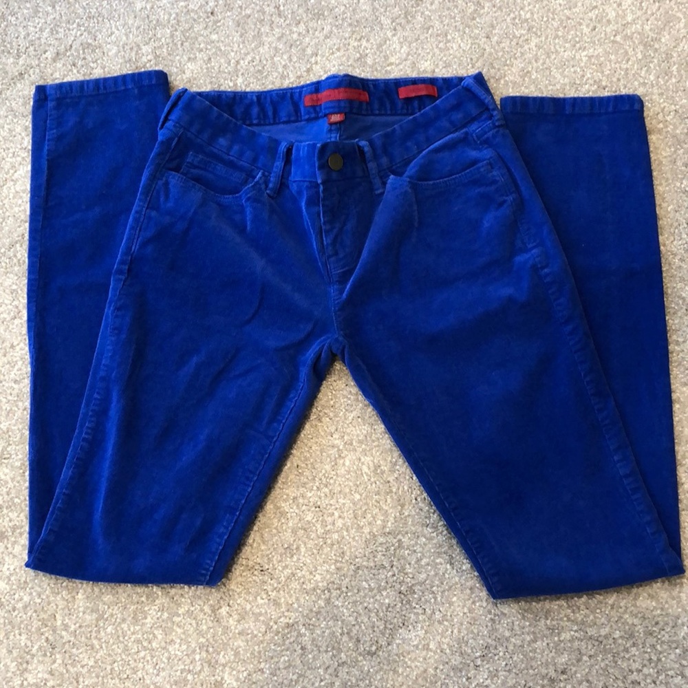 Cobalt blue skinny cords